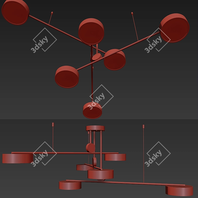 SwingLight LED Ceiling Chandelier 3D model image 3