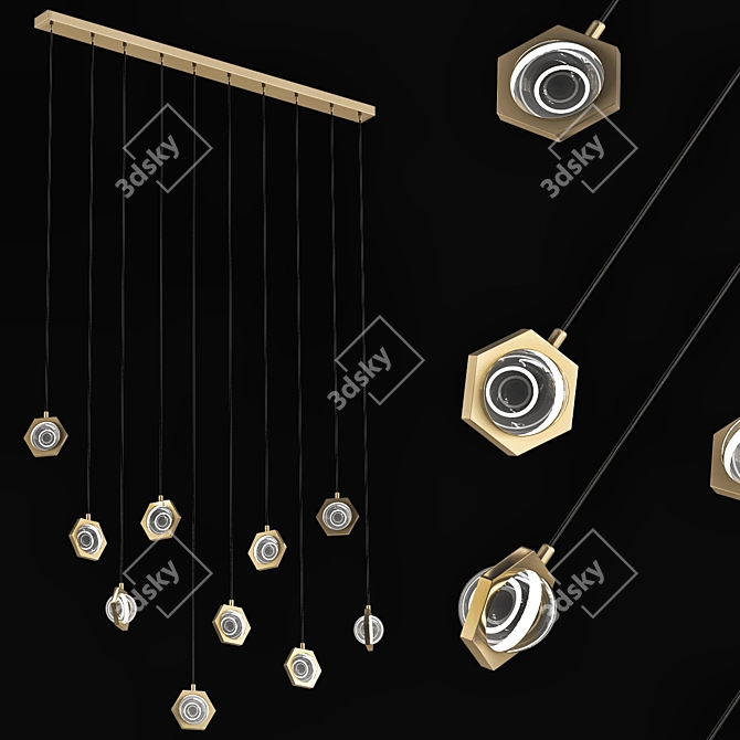 Eclatant Linear Chandelier 3D model image 2