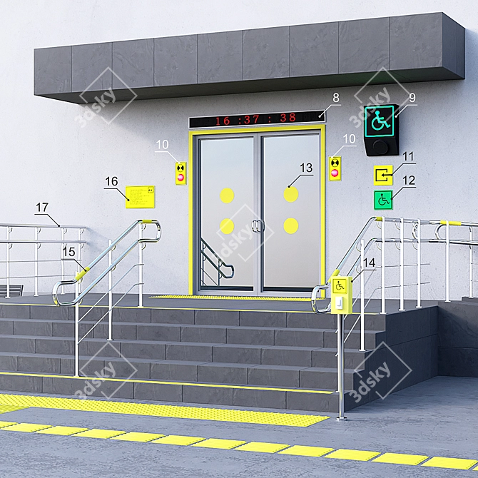 Accessible Building Entrance for Disabled - Part 2 3D model image 2