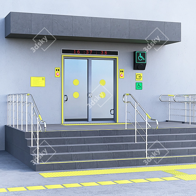 Accessible Building Entrance for Disabled - Part 2 3D model image 3