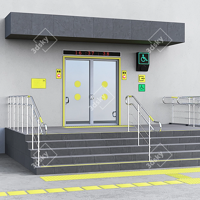 Accessible Building Entrance for Disabled - Part 2 3D model image 8