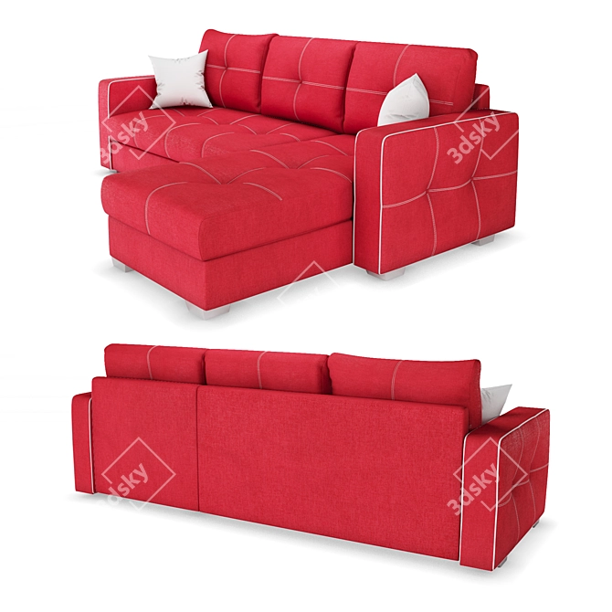 Convertible Corner Sofa Bed 3D model image 2