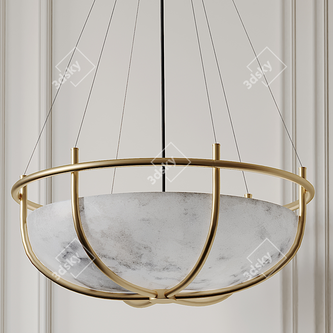 Parachute Glass Dome Chandelier 3D model image 1