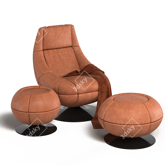 Luxurious DS166 Leather Lounge Chair 3D model image 1