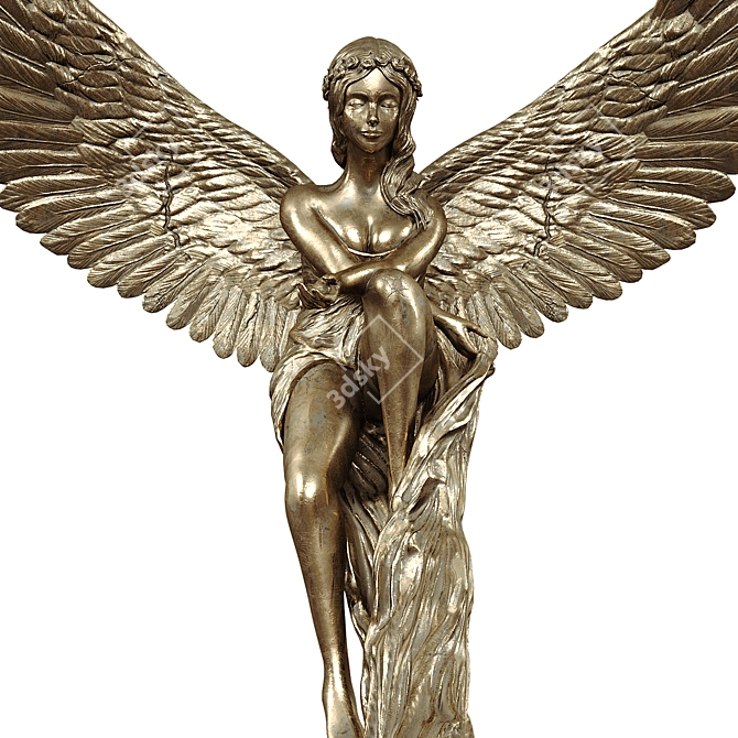 Elegant Angel Statue: Graceful & Timeless 3D model image 2