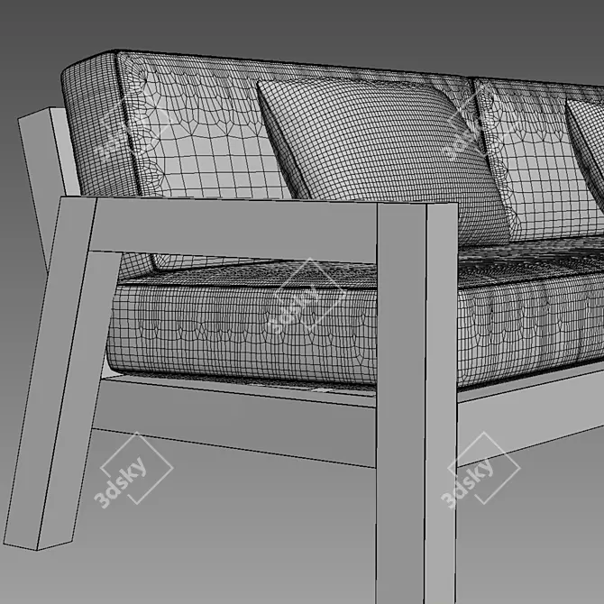 Stylish 90" BONAIRE Sofa | Restoration Hardware 3D model image 2