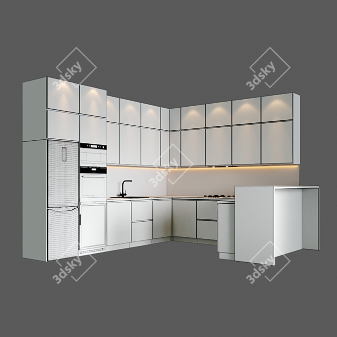 Modern Kitchen Appliances Set 3D model image 2