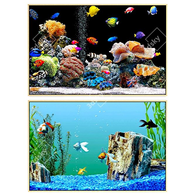 Aquatic Dreams: № 060 Aquarium Art 3D model image 1