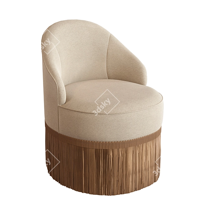 Vintage Glamour Club Chair 3D model image 1