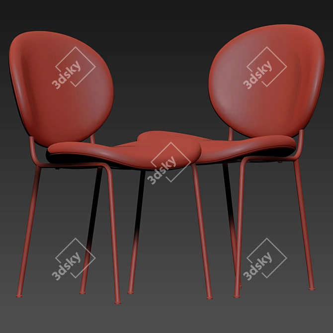Luxurious Velvet Demi Dining Chairs 3D model image 3