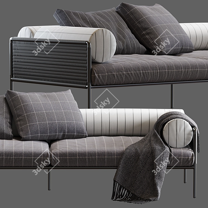 Minimal Steel Frame Agra Sofa 3D model image 3