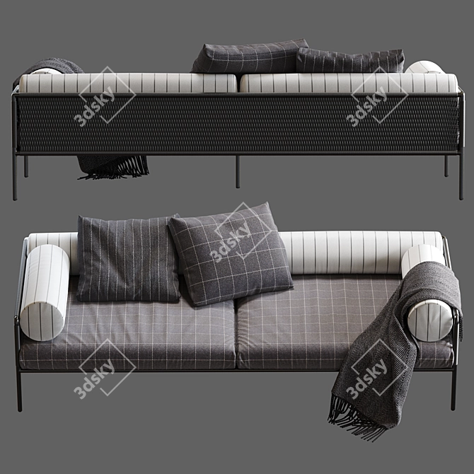 Minimal Steel Frame Agra Sofa 3D model image 4