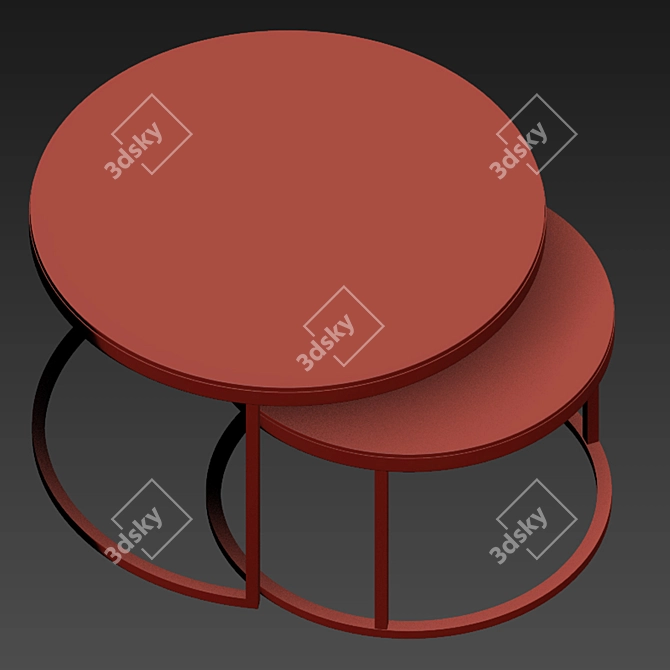 Cosmic Nesting Coffee Tables: Mars Edition 3D model image 3