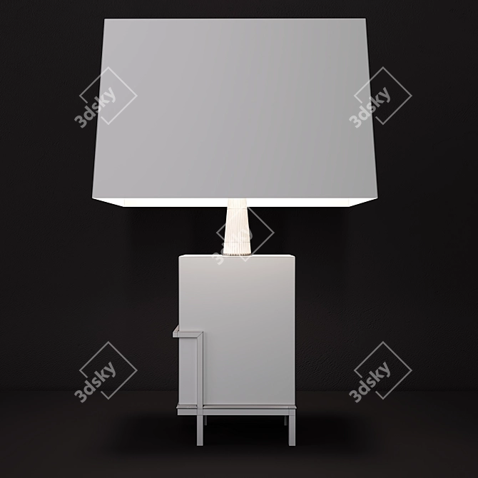 Elegant Marble Brass Lamp 3D model image 3