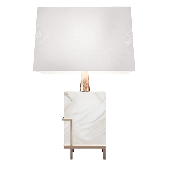 Elegant Marble Brass Lamp 3D model image 4