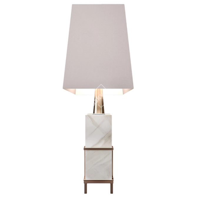 Elegant Marble Brass Lamp 3D model image 5