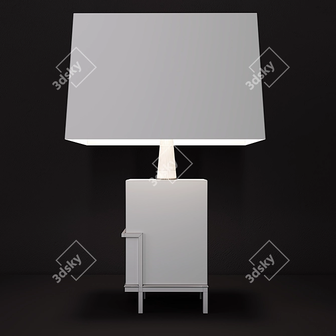 Elegant Marble Brass Lamp 3D model image 6