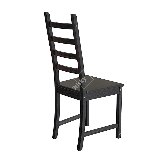 Kaustby Chair: Brown-Black, Stylish & Comfortable 3D model image 4