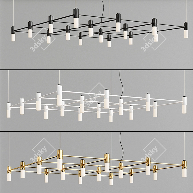 Elegant Tooy Quadrante Pendant Light 3D model image 2