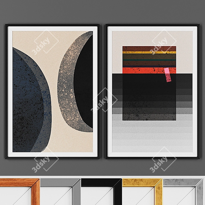 Geometric Frame Set - Scandinavian Style 3D model image 1