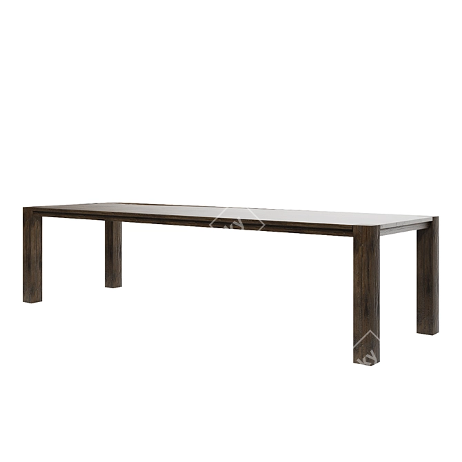 Reclaimed Russian Oak Dining Table 3D model image 3