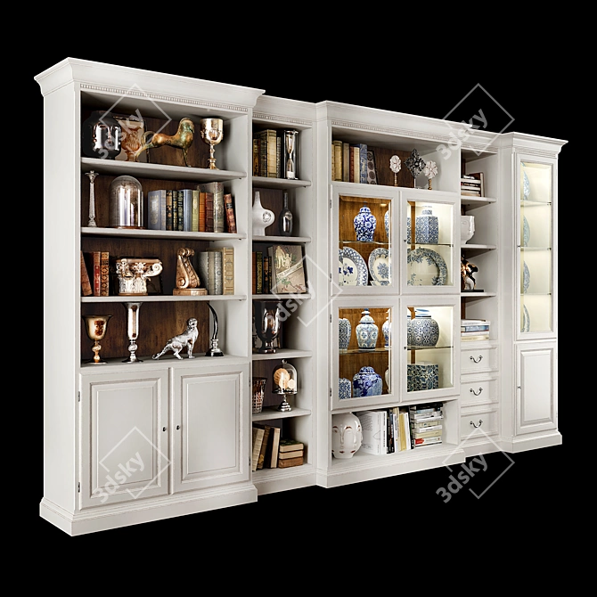Elegant Selva Arena Bookshelf 3D model image 2
