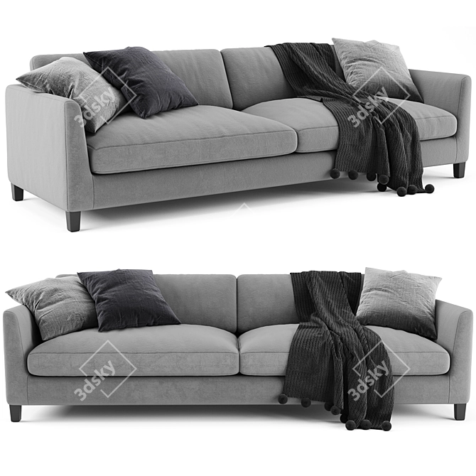 Modern Meridiani Bissè Sofa: Sleek Design & Superior Comfort 3D model image 1