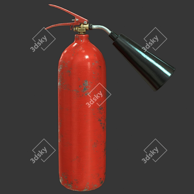 Sleek Fire Extinguisher - Low Poly Design 3D model image 1