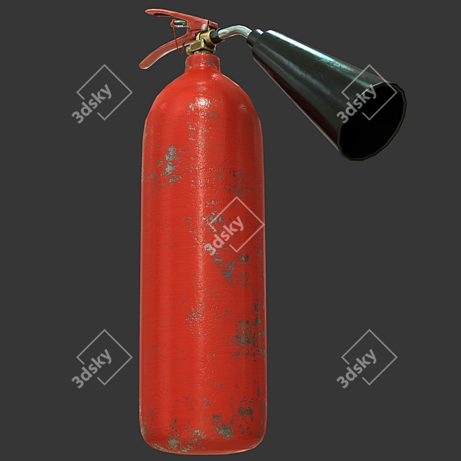 Sleek Fire Extinguisher - Low Poly Design 3D model image 2