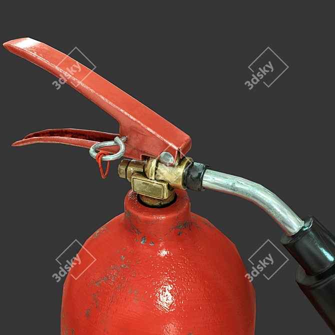 Sleek Fire Extinguisher - Low Poly Design 3D model image 3