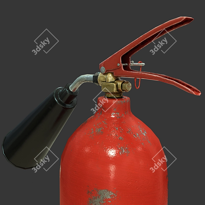 Sleek Fire Extinguisher - Low Poly Design 3D model image 4