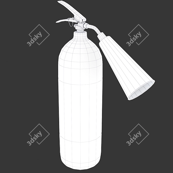 Sleek Fire Extinguisher - Low Poly Design 3D model image 5