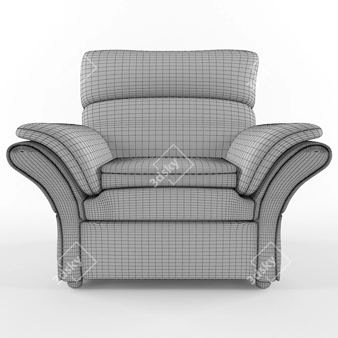 Orbita Armchair: Wooden Frame, 115x90 3D model image 3