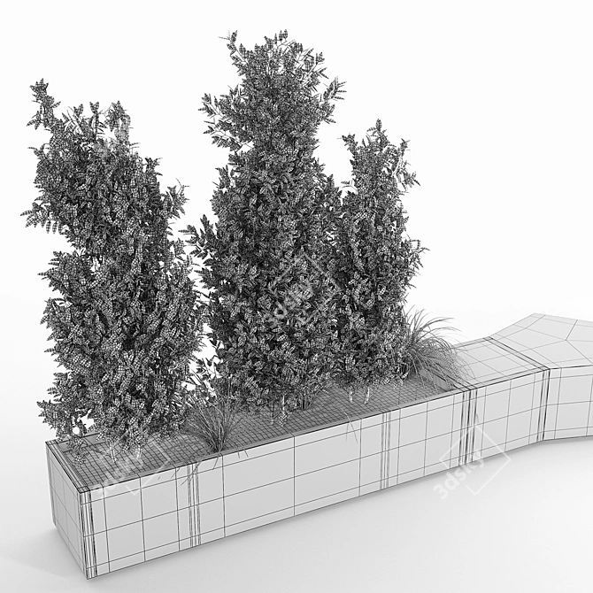 Modern Box Planter - Polys: 926 698 3D model image 3