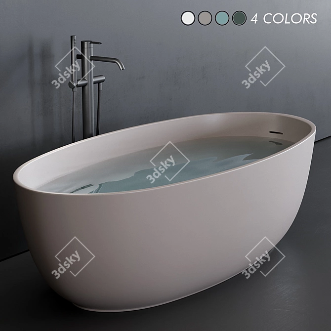 Revolutionary Solid Surface Bathtub 3D model image 1