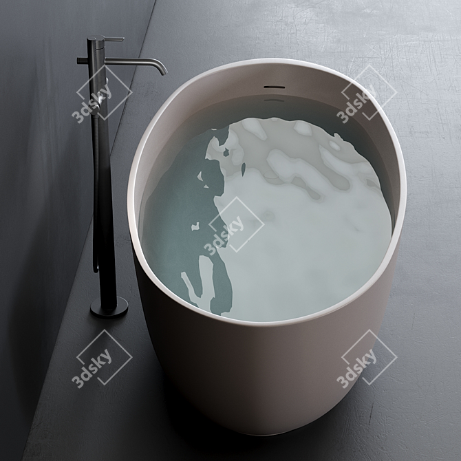 Revolutionary Solid Surface Bathtub 3D model image 2