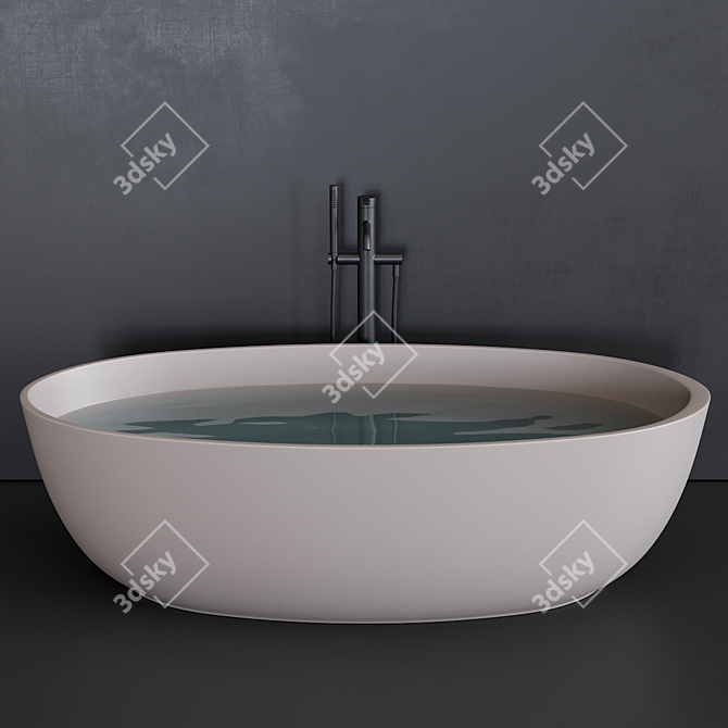 Revolutionary Solid Surface Bathtub 3D model image 3