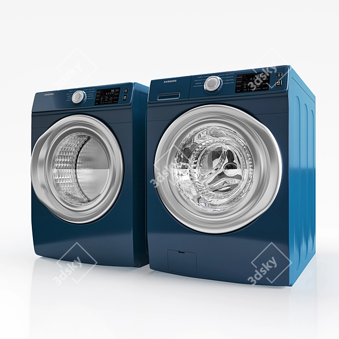 Samsung Front-Load Washer and Dryer: Powerful & Efficient 3D model image 1