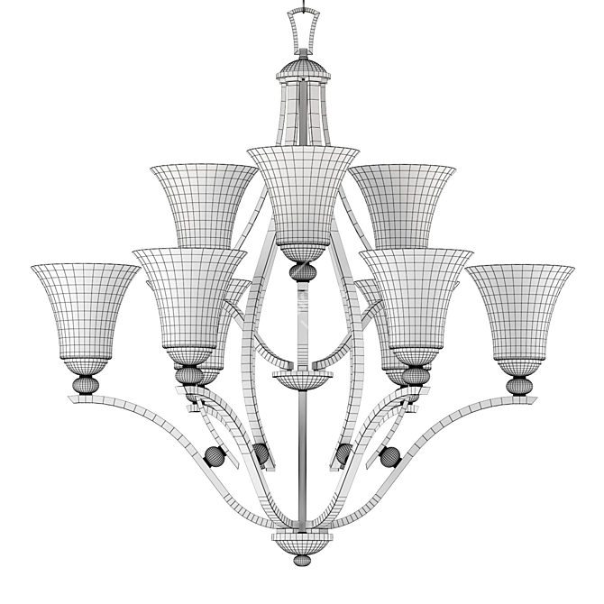 Minka-Lavery Shadowglen 9-Light Chandelier 3D model image 2