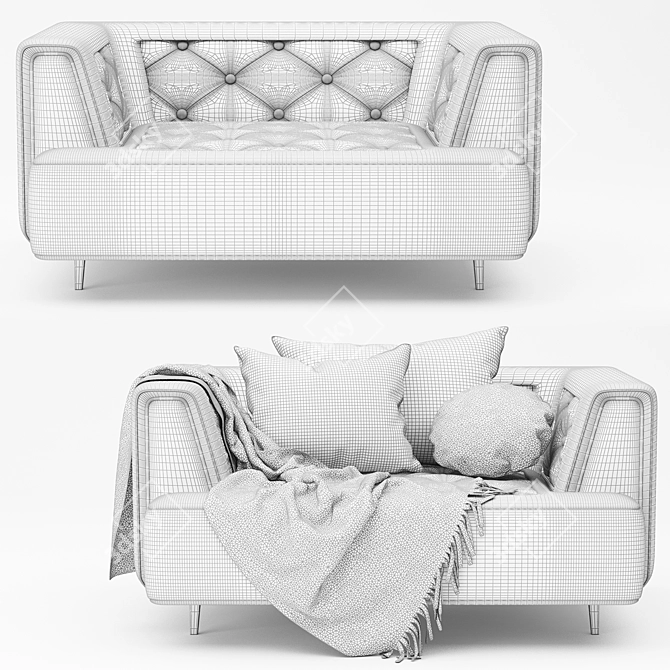 Sleek Comfort: Modern Armchair 3D model image 5