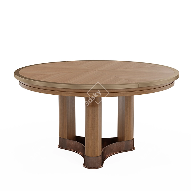 Amboise Walnut Table: Self-Storing Leaves 3D model image 1