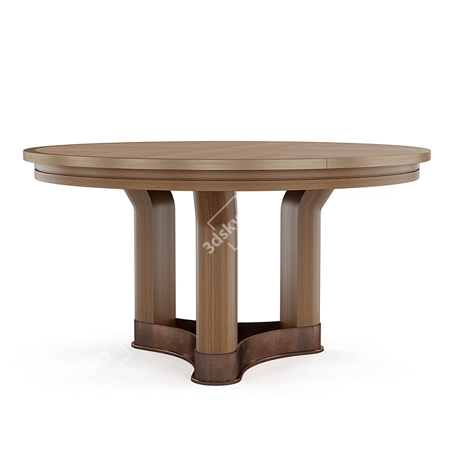 Amboise Walnut Table: Self-Storing Leaves 3D model image 3