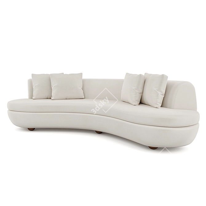 Decca Oak Sofa: Customizable Luxury 3D model image 3