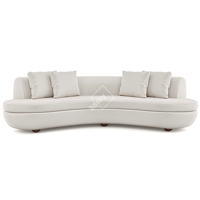 Decca Oak Sofa: Customizable Luxury 3D model image 4