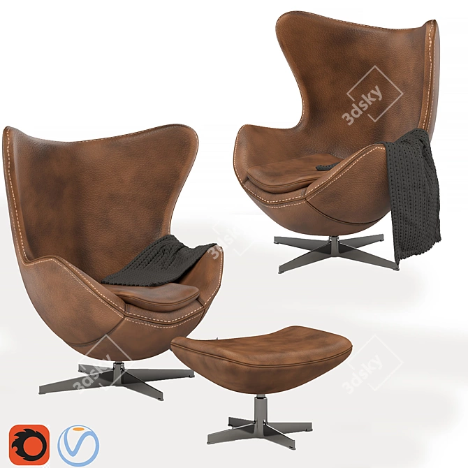 Modern Egg Chair: Stylish and Comfy 3D model image 1