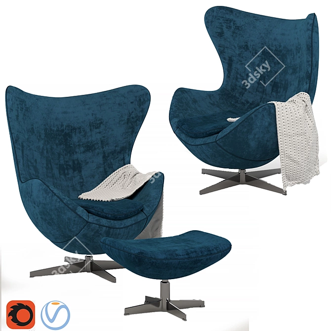 Modern Egg Chair: Stylish and Comfy 3D model image 2