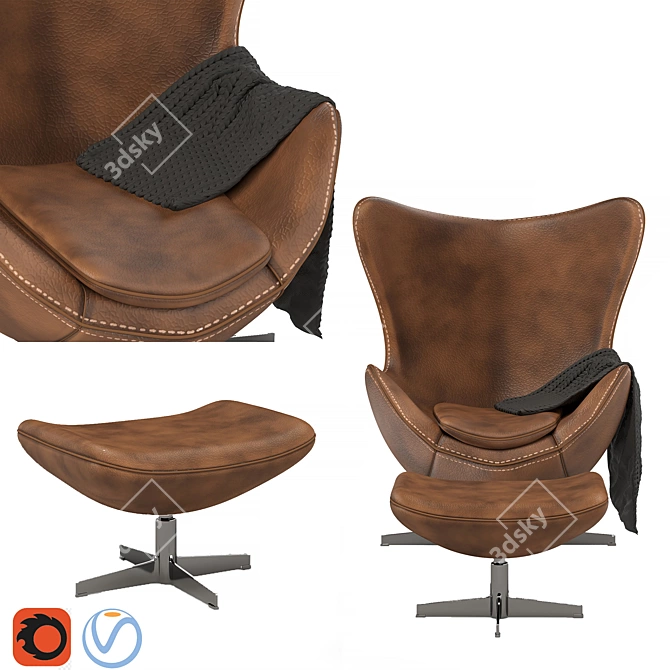 Modern Egg Chair: Stylish and Comfy 3D model image 4