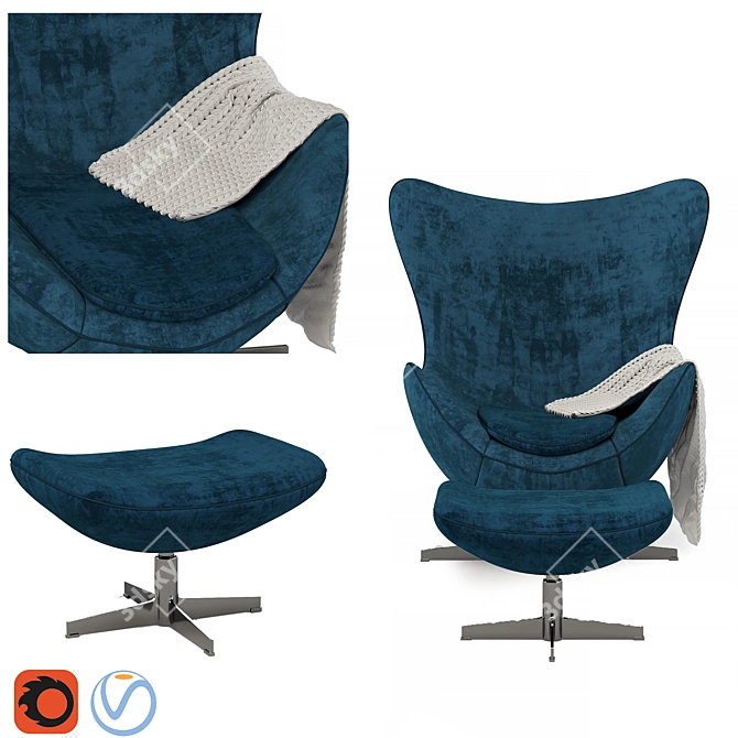 Modern Egg Chair: Stylish and Comfy 3D model image 5