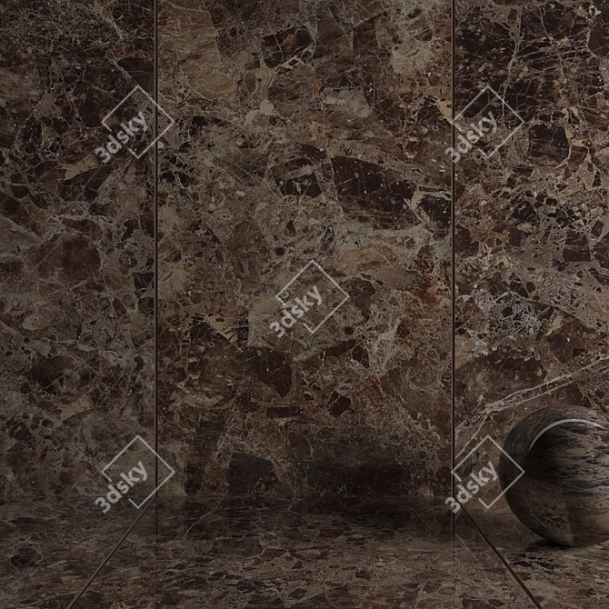 Brown Emperador Wall Tiles: High-Quality Multi-Texture Design 3D model image 3