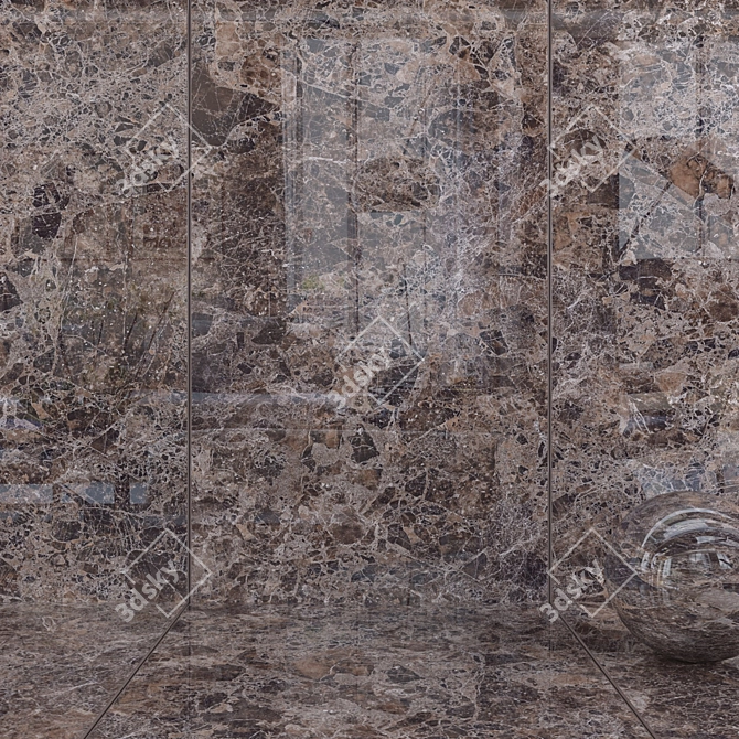 Emperador Café Wall Tiles: Multi-Texture, High Definition 3D model image 1
